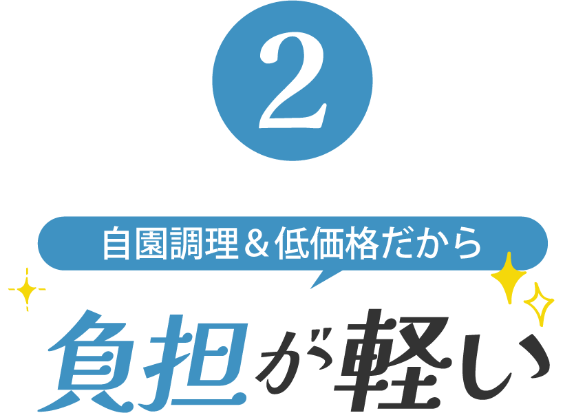 自園調理＆低価格だから負担が軽い